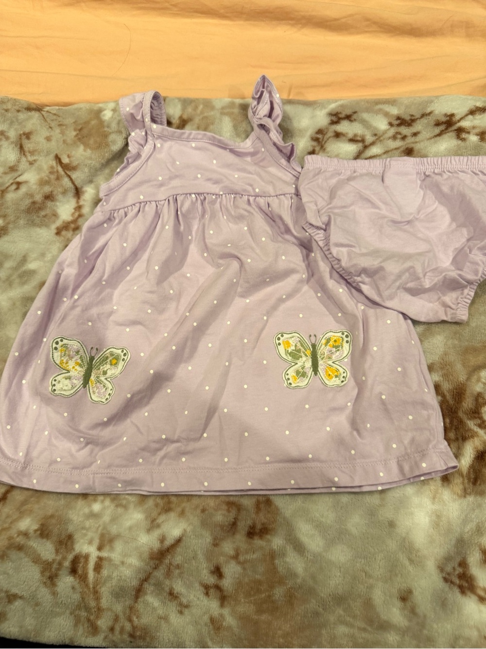 Carter's Lilac Polka Dot Dress & Bloomers with Butterfly Appliques
